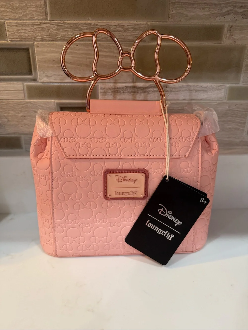 Loungefly Disney Minnie Mouse Embossed Blush Crossbody Bag 🆕🆕🆕